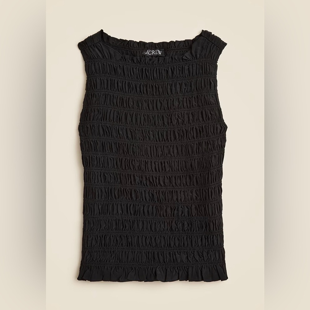 NWT J. Crew smocked shell tank top in crepe de chine size XS